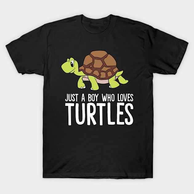 Just a Boy Who Loves Turtles Funny Turtle T-Shirt by EQDesigns